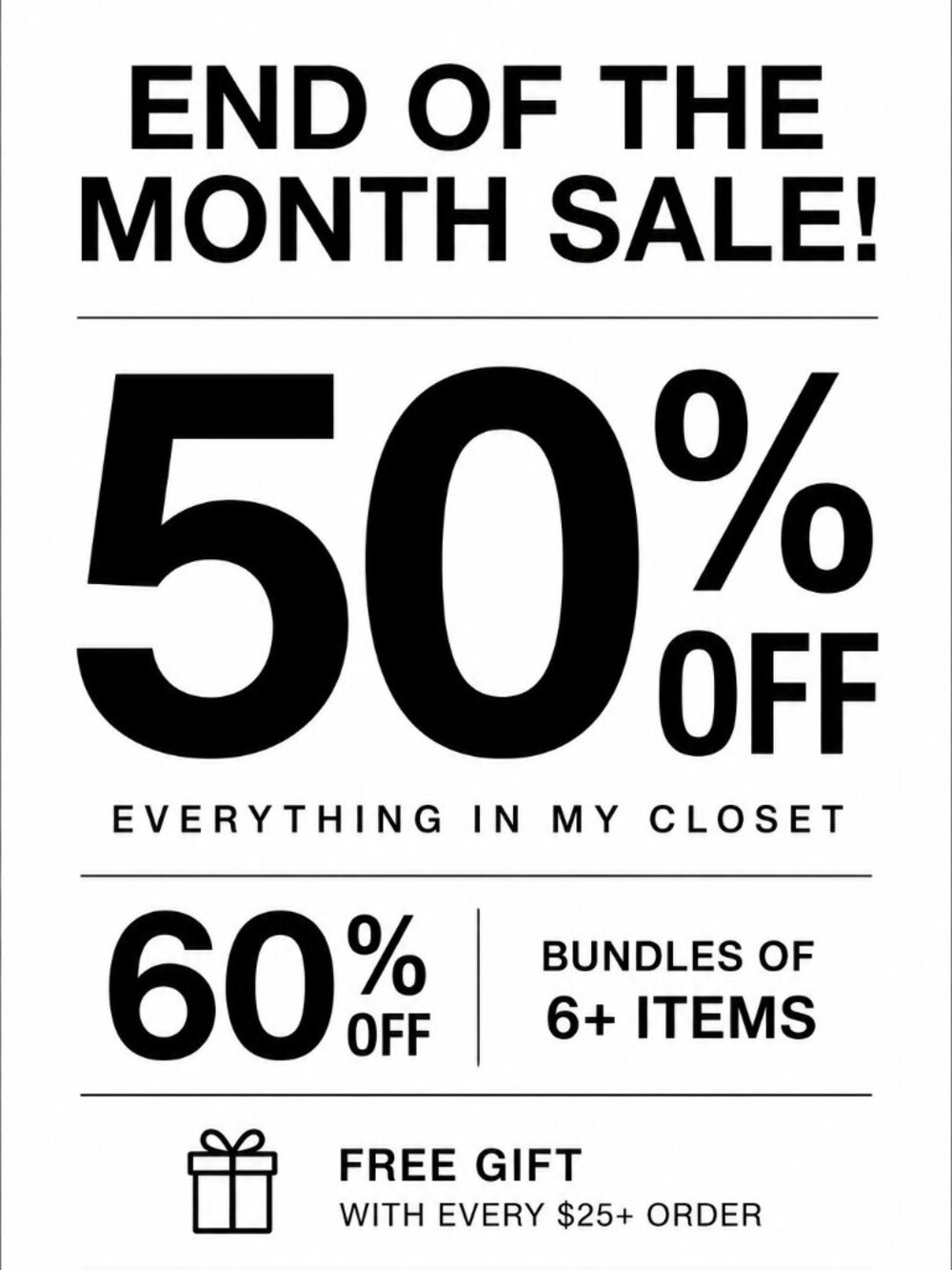 CLOSET SALE!
